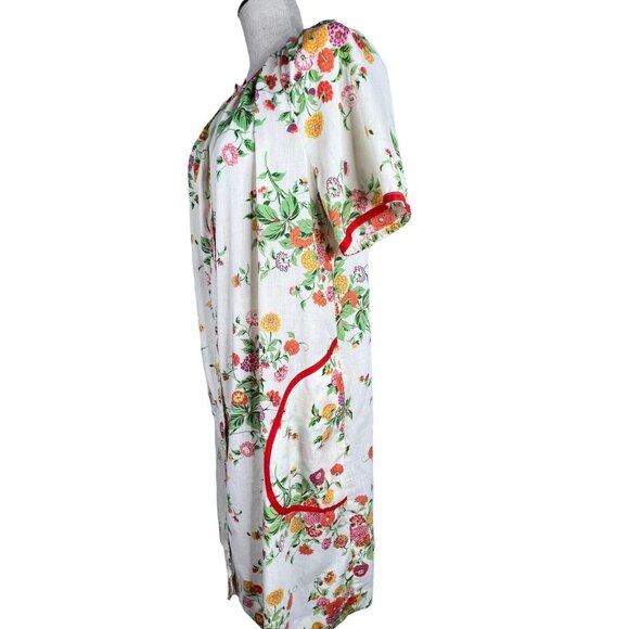 Vintage Models Coat House Coat Size  Floral Snap Front Duster Muumuu Robe - Picture 3 of 6